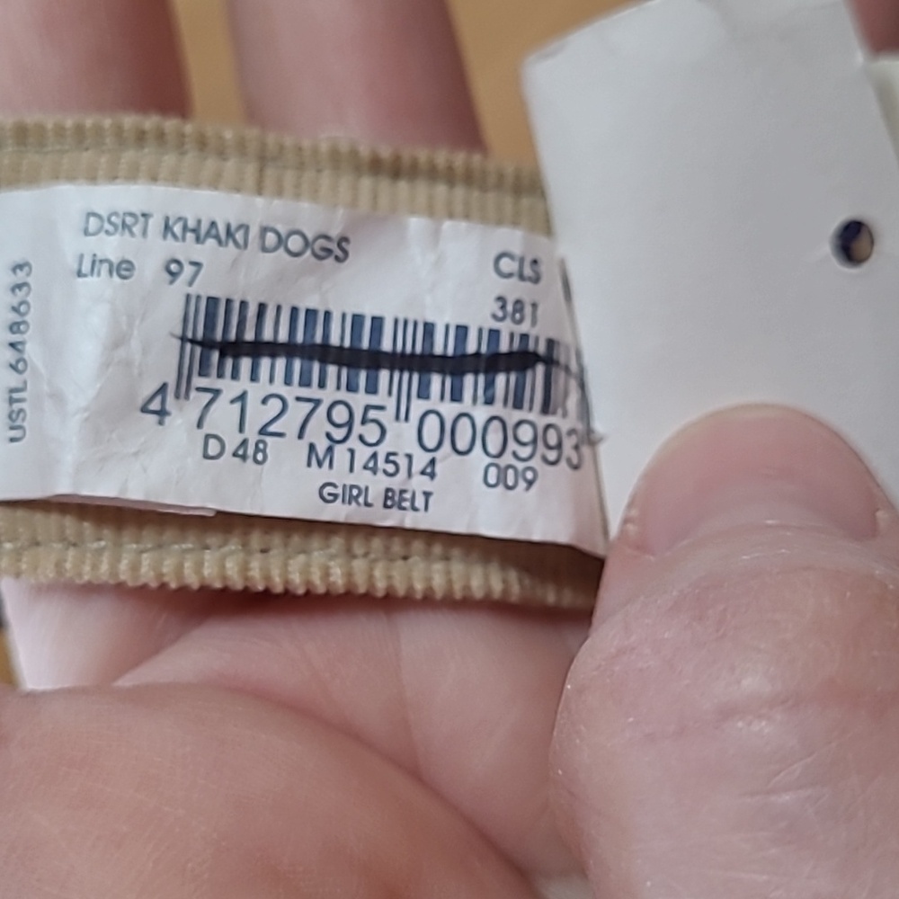 Lands' End Dogs Corduroy Fabric Slip Loop Belt Tan Boxers Jack Russells Girl's M - Picture 8 of 9
